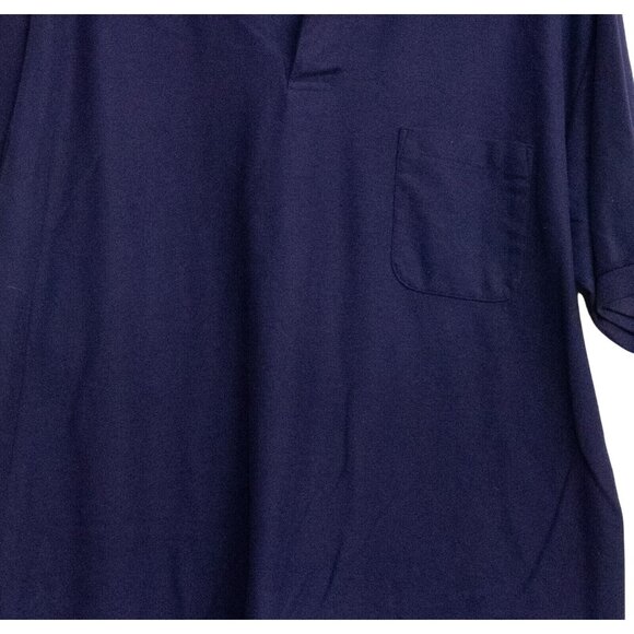 Mens Saddlebrook 2XL Navy Polo Shirt Short Sleeve Lightweight Soft Cotton Blend - Picture 3 of 6
